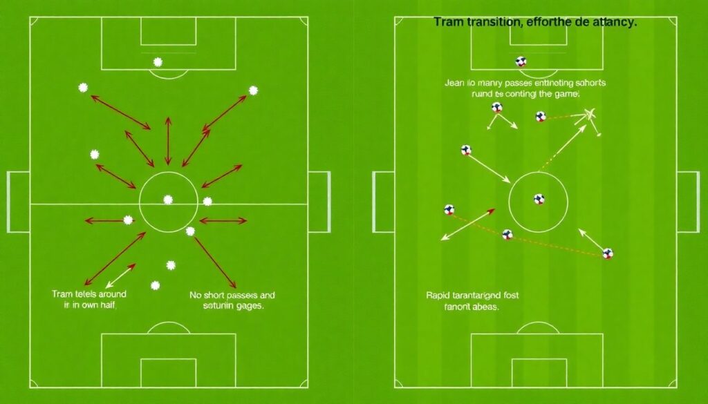 Стратегии владения мячом и быстрого перехода - иллюстрация
