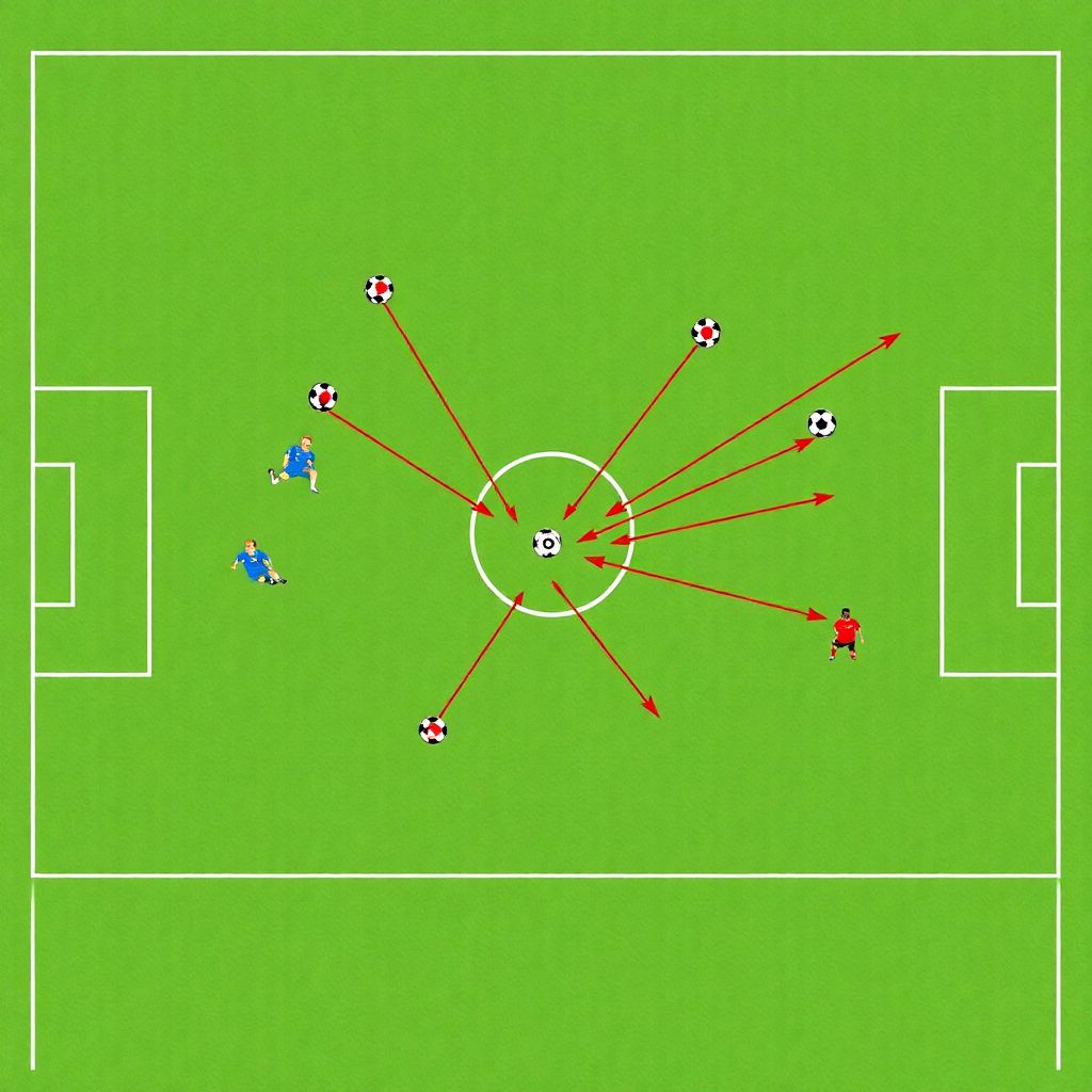 Влияние работы центрального нападающего на флангах на эффективность атаки