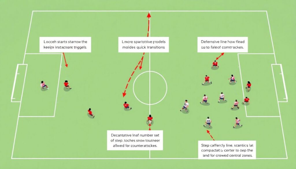Стратегии под прессинг высокого блока против быстрых атак - иллюстрация