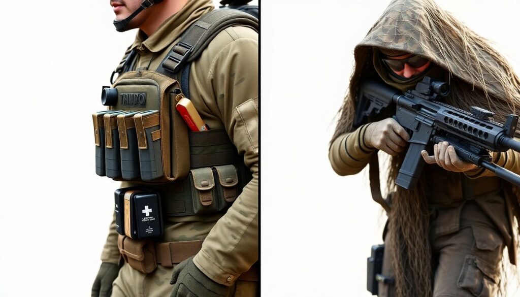 Выбор формы и снаряжения для конкретной позиции - иллюстрация