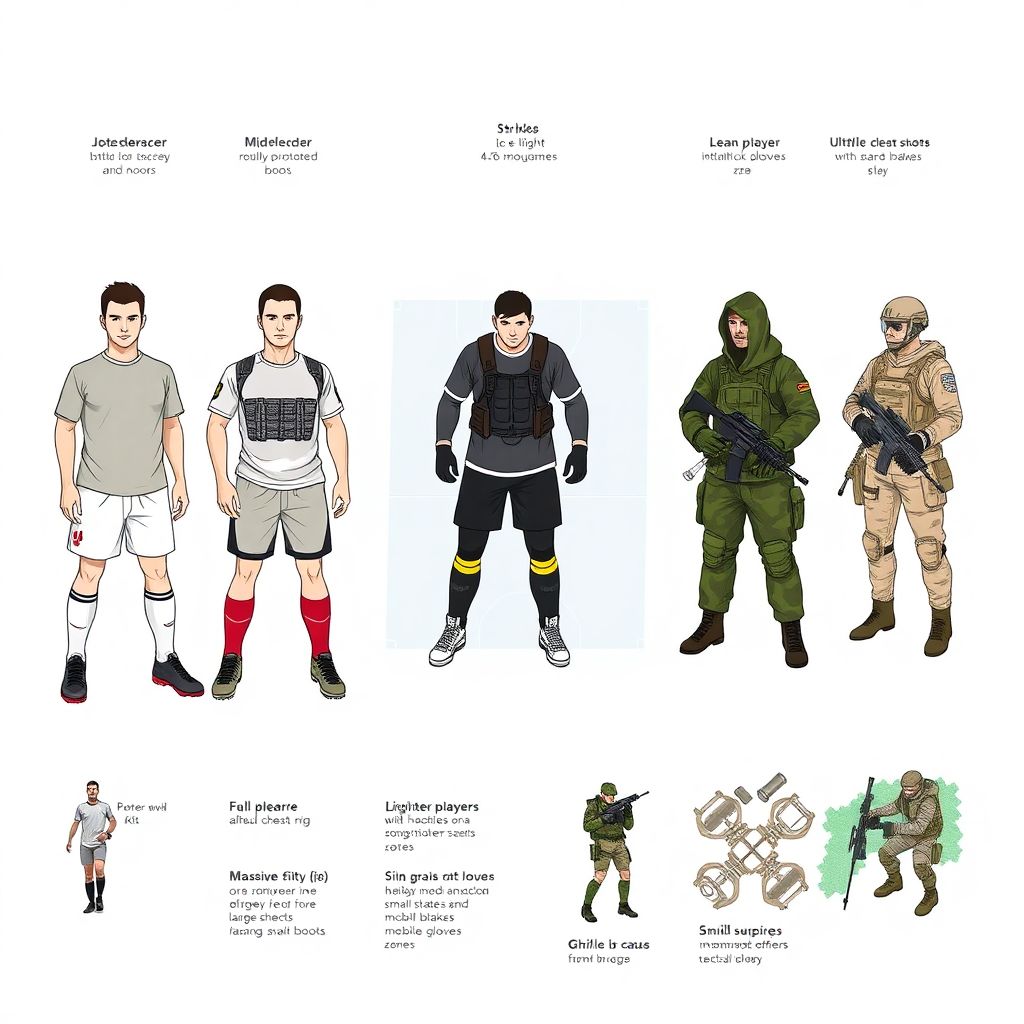 Выбор формы и снаряжения для конкретной позиции в команде игроков