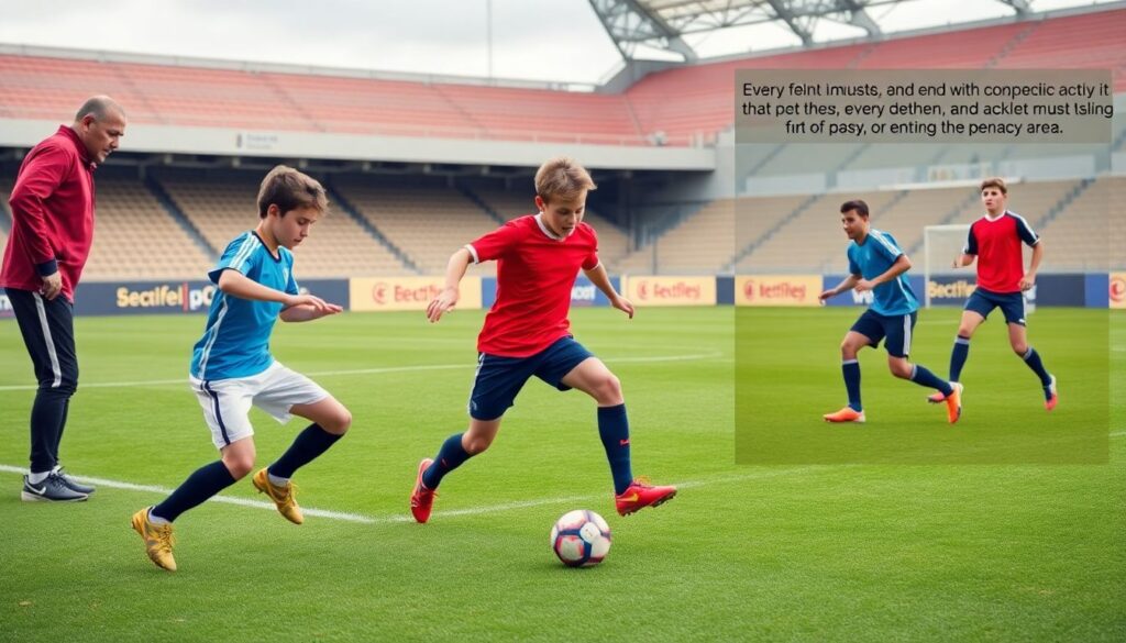 Разбор тактик финтов и дриблинга для вингера - иллюстрация