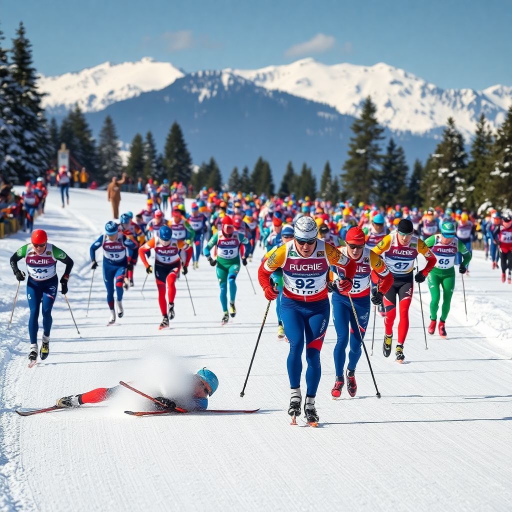 Коростелев упал и стал 64‑м в масс‑старте Тур де Ски, Шумахер победил